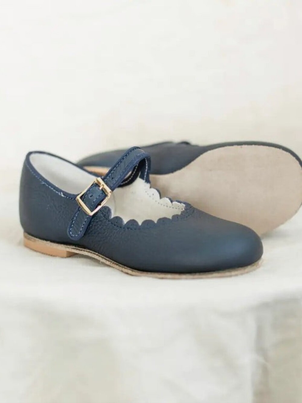 ZIMMERMAN Shoes Scalloped Mary Jane Navy Blue Girls 9E